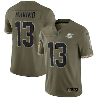 mens nike dan marino olive miami dolphins 2022 salute to se